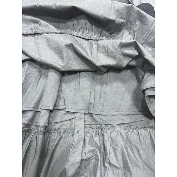 Anthropologie Midi Shirt Dress Black Pleated Cotton Preppy Retro Boho Medium NWT - Picture 11 of 14